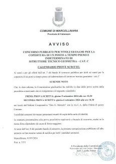 Calendario prove scritte